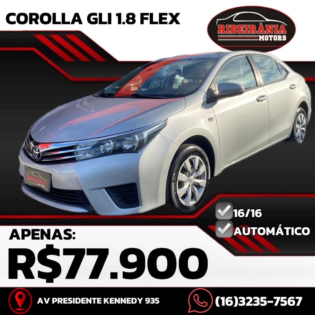 Veculo: Toyota - Corolla - GLi 1.8 Flex 16V  Aut. em Ribeiro Preto