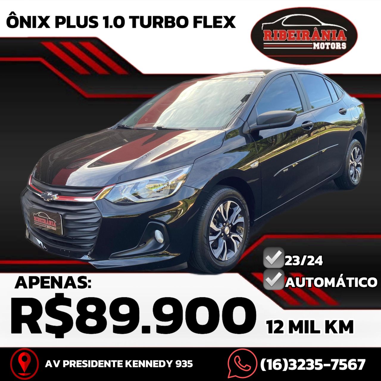 Veculo: Chevrolet (GM) - Onix - SEDAN Plus 1.0 12V TB Flex Aut. em Ribeiro Preto