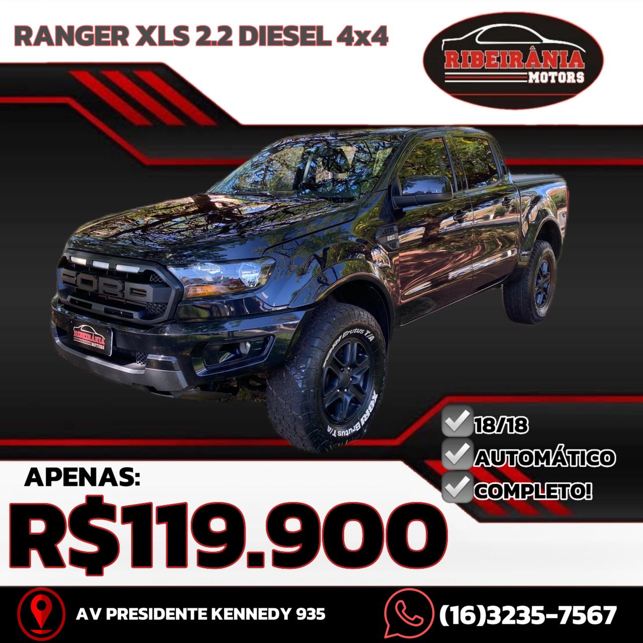 Veculo: Ford - Ranger - XLS 2.2 4x4 CD Diesel Aut. em Ribeiro Preto