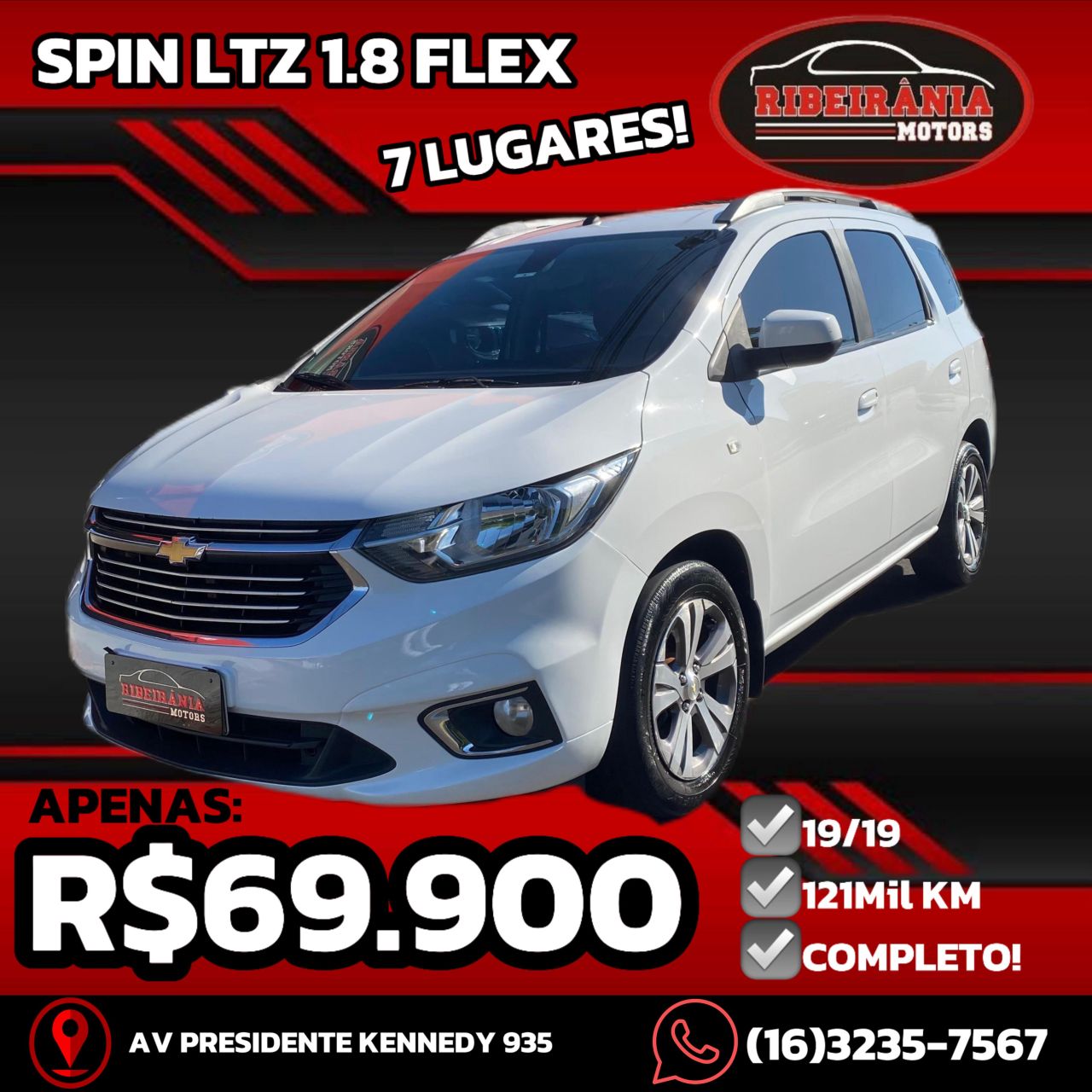 Veculo: Chevrolet (GM) - Spin - LTZ 1.8 8V Econo.Flex 5p Mec. em Ribeiro Preto