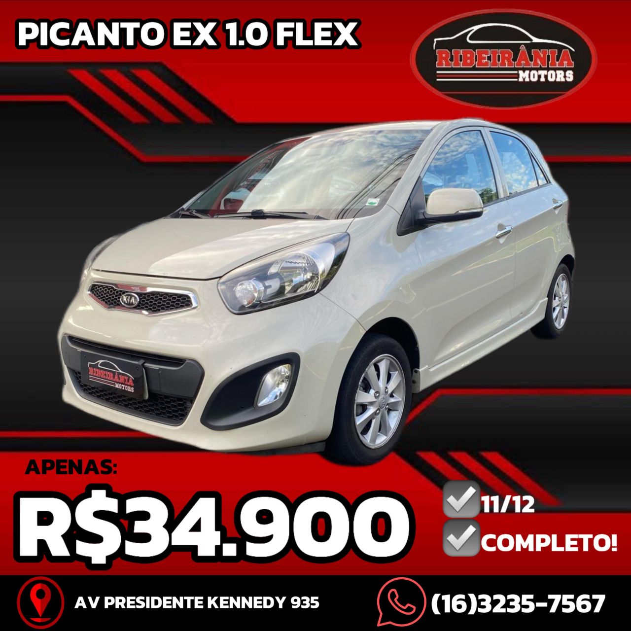 Veculo: Kia - Picanto - EX 1.1/1.0/ 1.0 Flex Mec. em Ribeiro Preto