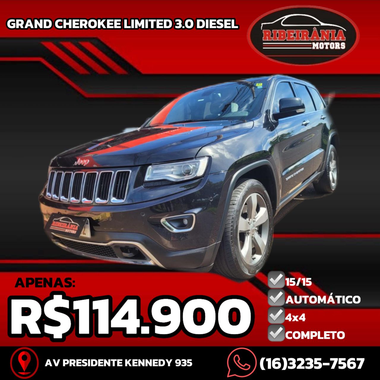 Veculo: Jeep - Grand Cherokee - Cherokee Limited 3.0 TB Dies. Aut em Ribeiro Preto