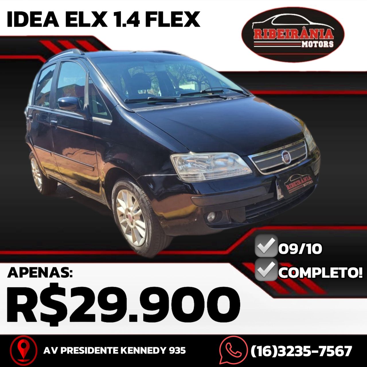 Veculo: Fiat - Idea - ELX 1.4 mpi Fire Flex 8V 5p em Ribeiro Preto