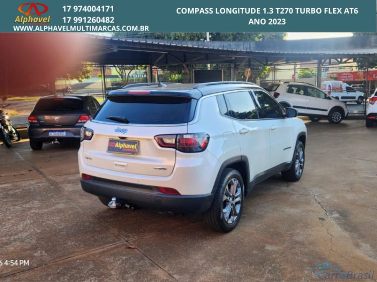 Alphavel Multimarcas | Compass JEEP COMPASS LONGITUDE 1.3 TURBO T270 FLEX AUTOMATICO 23/23 - foto 5